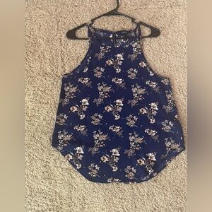 Forever 21 Navy Floral Tank Top
